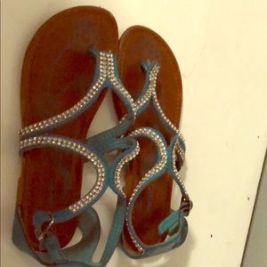Teal Cherokee sandals size 2